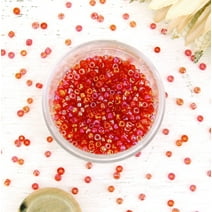 Threadart Red Glass Seed Beads - Size 12 - Round - 12g Per Pack Approx. 900 Beads