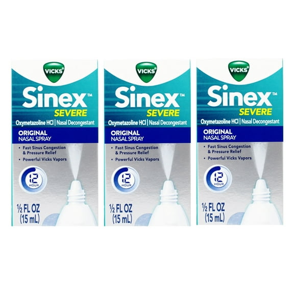 Vicks Sinex Severe Original Nasal Spray Congestion Relief, 0.50 fl oz - 3 Pack
