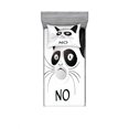 thumbnail image 2 of Ambesonne Animal Fitted Sheet & Pillow Sham Set, Grumpy Face Famous Cat, Queen, Black and White, 2 of 3