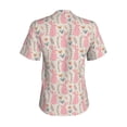thumbnail image 3 of Uemuo Rabbit Printed Women's Classic V-Neck T-Shirt - Soft, Breathable, Moisture-Wicking, Perfect for Casual, Office, Travel, and Everyday Wear-Large, 3 of 5