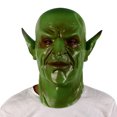 thumbnail image 2 of Disfraz de cosplay para Halloween, diseño de diablillo verde, con capucha de látex, 2 of 3