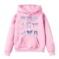 thumbnail image 3 of Mepaouo Girl's Bow Hoodie Long Sleeve Hooded Sweatshirts Cute Oversized Pullover Tops with Pocket Pink 11-12 Years, 3 of 4