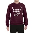 thumbnail image 2 of Wild Bobby, Best Buckin Dad Ever Funny Hunting, Father's Day, Unisex Crewneck Graphic Sweatshirt, Maroon, Small, 2 of 3