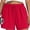 Cherry Red, variant on Women's Plus Size Shorts Casual Elastic Waist Ruffle Belted Shorts Adjustable Tie Knot Short for Women with Pockets