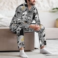 thumbnail image 6 of Halloween Mens Pajamas Set, halloween cat Button-Down Long Sleeve Lounge Pjs Set Halloween Costumes, 6 of 7