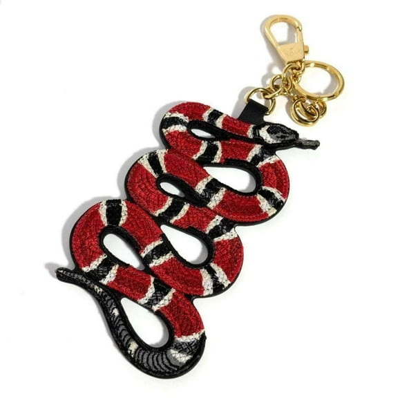 Pre-Owned GUCCI Men's and Women's Snake Charm Key Holder Ring (Good)