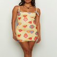thumbnail image 3 of Ladies‘ Sleeveless Square Neck Heart Print Dress for Summer, 3 of 9