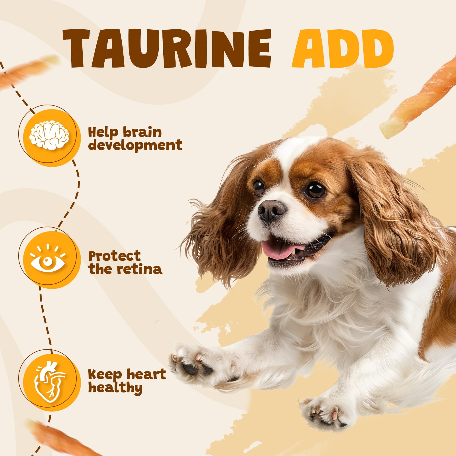 (2 pack) ASMPET Rawhide Free Dog Treats Chicken Jerky Wrap Cod Sticks High Protein Treats for Dogs, Soft Chewy Healthy Natural Treats, 15pcs, 11oz