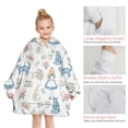 thumbnail image 6 of Princess Pattern Blanket Hoodies for Kids 6-13YR Oversize Wearable Blanket Hoodies for Boys Girls Teens, 6 of 7