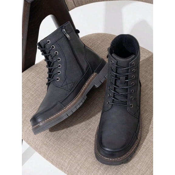 Men's Chukka Combat Boots, Casual Motorcycle Zipper Boots - Fashionable & Stylish