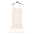 thumbnail image 5 of Besolor Women's Swimsuit Crochet Cover Up V Neck Knit Hollow out Bathing Suit Swimwear Sleeveless Tassel Beach Dress, 5 of 7