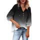 thumbnail image 1 of Sudadera Para Mujer Otoño Con Cuello en V Camisas de Manga Larga Botón Abajo Colorblock Sudaderas Con Capucha Túnica Tops Con Cordón Odeerbi  ODB182922, 1 of 6