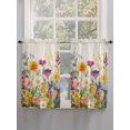 thumbnail image 5 of Spring Colorful Floral Living Room Curtains 2 Panel, Yellow Purple Pastoral Flowers Cafe Window Treatment, Farmhouse Bedroom Bathroom Kitchen Curtains Drapes 104"x45", 5 of 6