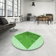 thumbnail image 4 of Ahgly Tapis Rond Lavable en Machine Intérieur Transitionnel Vert Clair, 5 Pieds Rond, 4 of 7