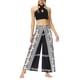 thumbnail image 1 of VISgogo Pantalones de pierna ancha de verano para mujer, pantalones sueltos sueltos de tiro medio con estampado bohemio con divisiones para yoga, playa, vacaciones VISgogo  moda, 1 of 9