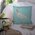 thumbnail image 3 of Beltsville Small White Turkey Hen Blue Check Fabric Decorative Pillow, 3 of 4