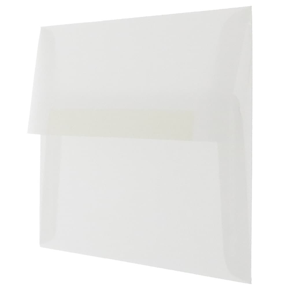 JAM Paper 4Bar A1 Translucent Envelopes, 3 5/8 x 5 1/8, Clear, 25 per Pack