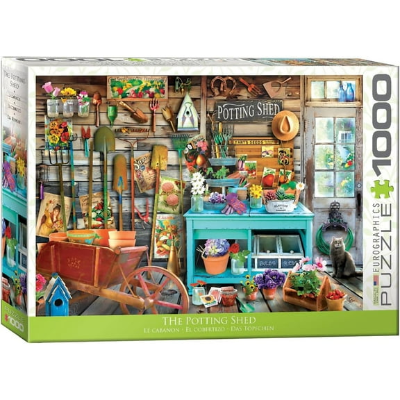 Eurographics: The Potting Shed - 1000 Piece Puzzle - Adult Jigsaw, 19.25" x 26.6" Assembled, Peaceful Scenic Print, High-Quality Recycled Material