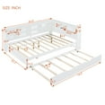 thumbnail image 3 of Wooden Full Size DayBed with Twin Size Trundle, DayBed with Storage Shelf and USB Charging Ports,White, 3 of 9