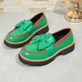 thumbnail image 5 of Willtoo Women's Bowknot Thick Sole Loafers, Work Office Business Casual Spring & Fall Casual Patent Faux Leather Dress Shoes, Cushioned Platform Round Toe Chunky Heel Design Slip on Shoes, 5 of 5