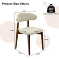 thumbnail image 3 of GNIXUU Farmhouse Wooden Dining Chairs Set of 2, Modern Fabric Upholstered Chair with Curved Back, Farmhouse Kitchen Chairs with Adjustable Foot Pads for Living Room, Office, White, 3 of 6