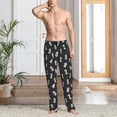 thumbnail image 5 of Mens Pajama Pants - Soft Sleep & Lounge Pants for Men, white Math pattern Cuteness Casual PJ Bottoms Pants with Pockets, 5 of 5