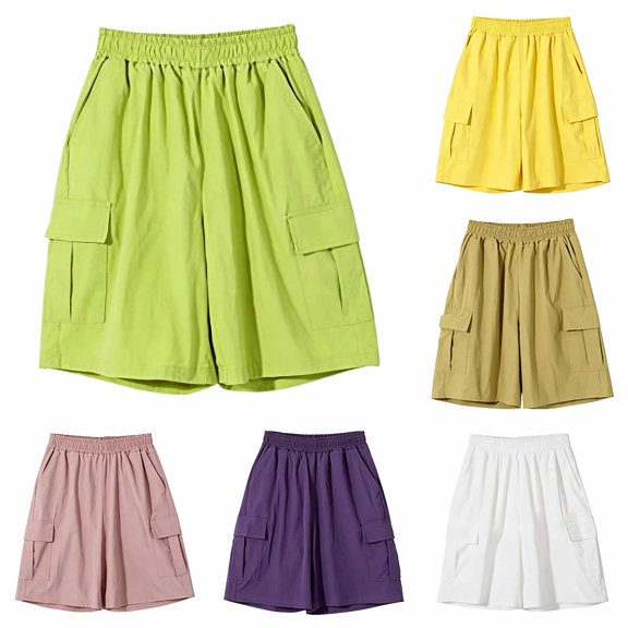Children Relaxed‑Fit Multi‑Color Cargo Shorts, Water‑Resistant Cool‑Skin Large Side Pockets Summer Outdoor Daily‑Wear Pants