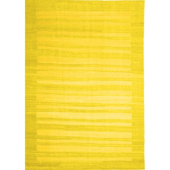 Ahgly Company Machine Washable Indoor Rectangle Abstract Yellow Contemporary Area Rugs, 2' x 3'