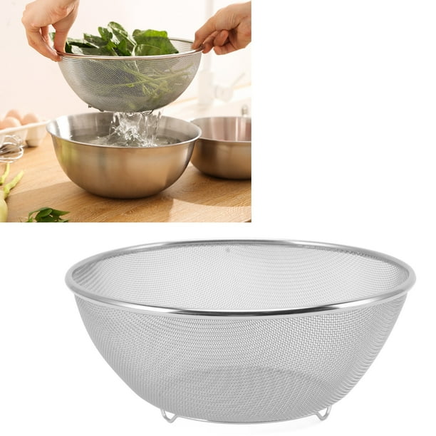 Passoire en acier inoxydable avec bol de cuisine en acier inoxydable bol à salade bol ustensile de cuisine rinçage légumes ou salade fruits pâtes riz empilable 10,4 Passoire en acier inoxydable avec bol de cuisine en acier inoxydable bol à salade bol ustensile de cuisine rinçage légumes ou salade fruits pâtes riz empilable 10,4