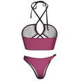 Women's Triangle Bikini Top Padded Halter Swimsuit Tops Tie String