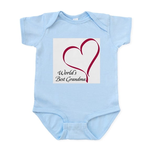 CafePress - World's Best Grandma Heart Infant Creeper - Baby Light Bodysuit, Size Newborn - 24 Months