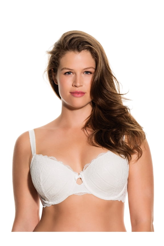 Curves Celine Womens Full Cup Light Padded Underwire T-Shirt Lace Demi Bra D17455A