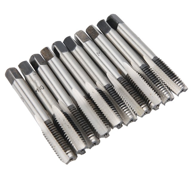Grifo de Rosca ANGGREK 10 Uds grifos Métricos Rosca M10 Flauta recta Acero al Carbono