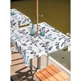 thumbnail image 2 of Outdoor Tablecloth with Umbrella Hole for Patio/Picnic/Party/Camping, Grey Blue Botanical Waterproof Table Cloth Square Cover Washable, Watercolor Spring Floral Summer Leaf (60"x 60"), 2 of 8