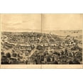 thumbnail image 1 of 24"x36" Gallery Poster, Bird's-eye view map of Milwaukee, Wisconsin in 1854, 1 of 1