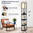 thumbnail image 3 of 72” Floor Lamp with Shelves and Drawers, Sturdy Shelf Lamp for Bedroom, 3 of 8
