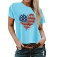 thumbnail image 1 of Birdeem T-Shirt pour Femmes d'Été Décontracté Ample Imprimé Fête de l'Indépendance à Col Rond à Manches Courtes, 1 of 3