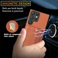 thumbnail image 6 of Case for Samsung Galaxy S21 FE,Decase Premium Fabric Hybrid Wallet Phone Cover RFID Blocking Card Slots Holder Shockproof Anti-Scratch Support Magnetic Car Mount - brown, 6 of 7