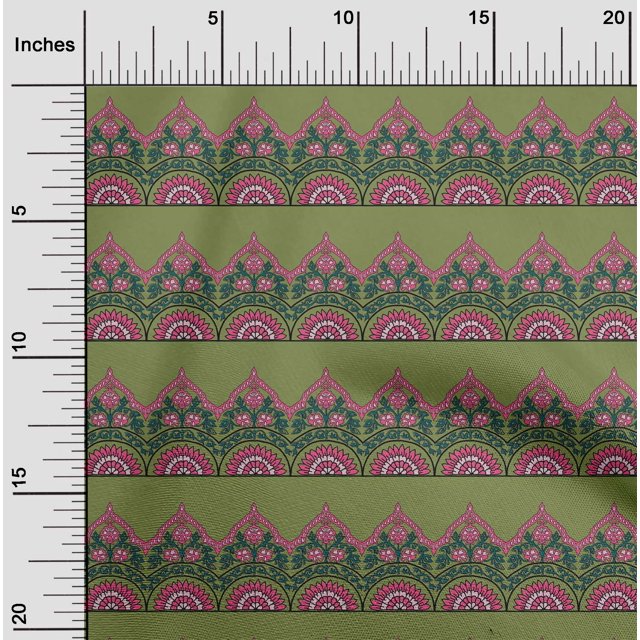 oneOone Cotton Silk Fabric Leaves & Floral Block Decor Fabric Printed BTY 42 Inch Wide