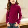 thumbnail image 2 of UAYOTSE Girls Long Sleeve Mock Neck Shirt Solid Color Stretchy Soft Base Layer Underwear Top, 2 of 9