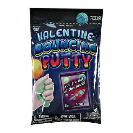 Way To Celebrate Valentine's Day Party Favors, Bouncing Putty, 8 Count