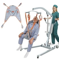 BUYHAO Patient Lift for Home, Patient Transfer Chair with Full Body Sling, Rechargeable Lift Elderly, Easy Disassemble, Home Care, from Floor, Bed & Chair Use, 400lbs Weight Capacity