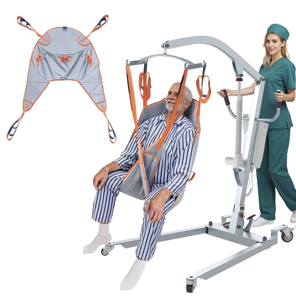 BUYHAO Patient Lift for Home, Patient Transfer Chair with Full Body Sling, Rechargeable Lift Elderly, Easy Disassemble, Home Care, from Floor, Bed & Chair Use, 400lbs Weight Capacity