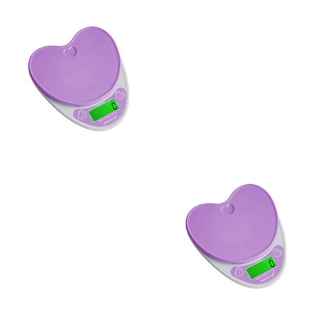 

2pcs WH-B18L 5kg/1g Lovely Heart Shaped Digital Kitchen Scales LCD Food Electronic Scales Cooking Diet Weighing Bench