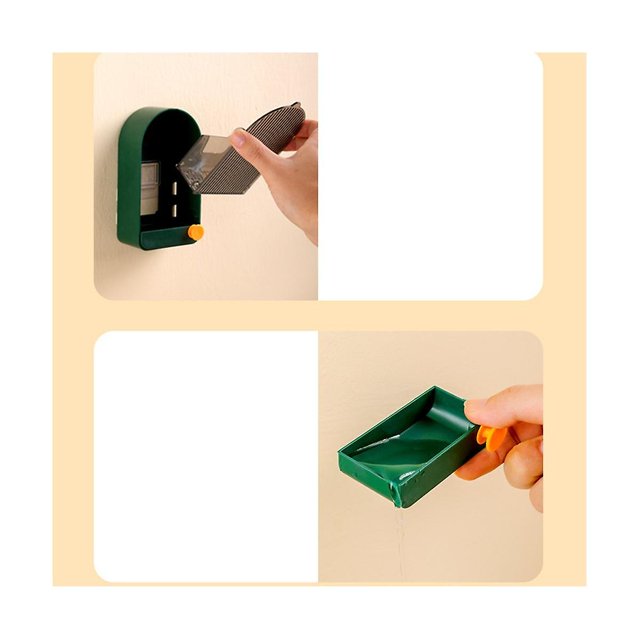 Caja de jabón DENGXMXG Drenaje de inodoro Ventosa de pared No perforada Blanco + Gris
