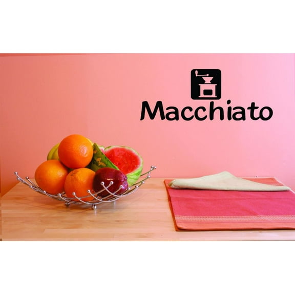 Custom Decals Macchiato Wall Art Size: 14 X 28 Inches Color: Black