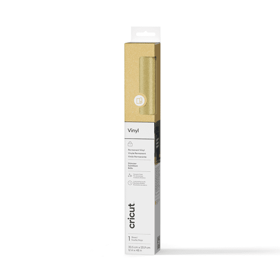 Cricut® Shimmer Vinyl – Permanent (4 ft), 12 x48, Gold