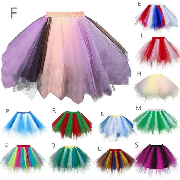 Mepaouo Tutu Skirt for Women Tulle Dance Ballet Rave Festival Womens Petticoat Bubble Skirt