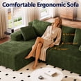 thumbnail image 5 of Dekaisok 105" Boneless Modular Sectional Sofa, Oversized L-Shaped Cloud Couch, No Assembly Required, Deep Seat Corduroy Living Room Sofa, Green (Left Facing Chaise), 5 of 9