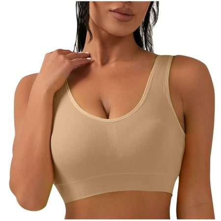 Haoxianjian Women s Shapewear Underwear v Neck Sports Bra Soft Seamless Brassiere Racerback Yoga Bra Workout Crop Tank Top with Built in Bra